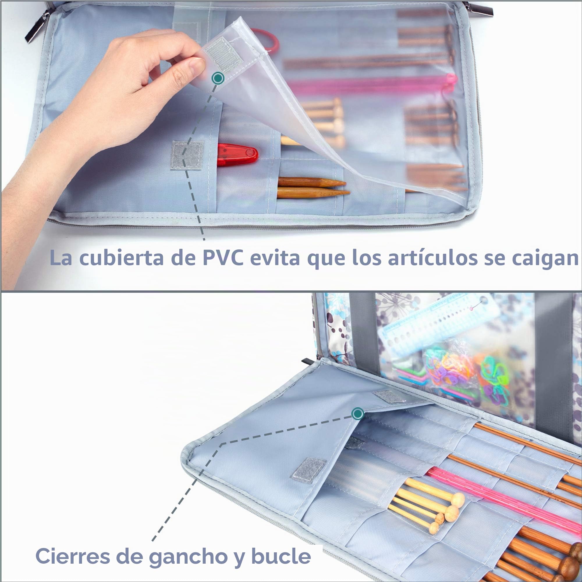 Teamoy Bolsa de Ovillos Almacenamiento para Crochet Bolso Ligero para Agujas(Sin Accesorios) (Diente de león)