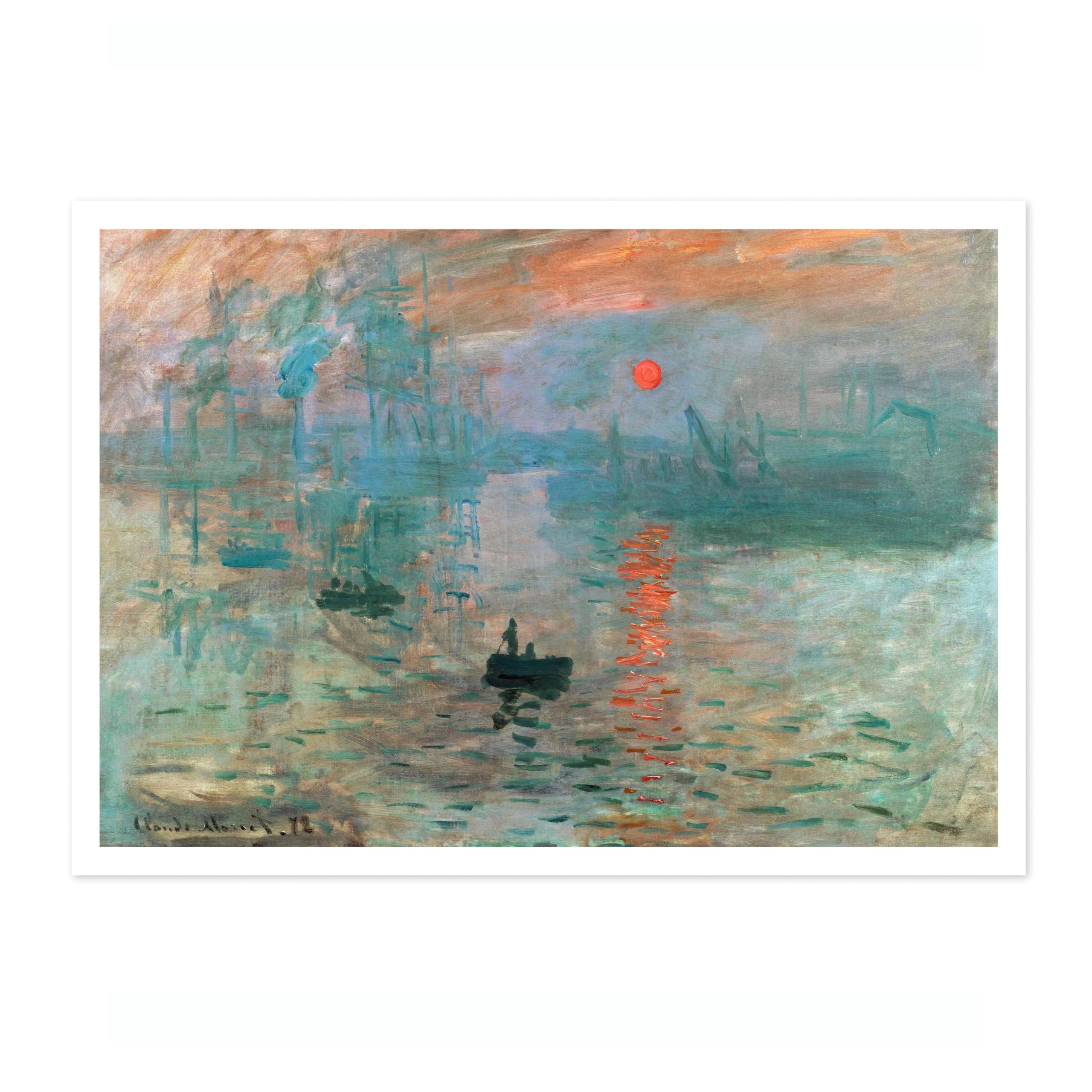 Impression, Sunrise Claude Monet Art Print, Classic Art Painting Poster, Impressionism Art Exhibition Modern Wall Art, Minimalist Home Decor Picture Artwork, A5 (Print Only) - 21x14.8cm — image 1