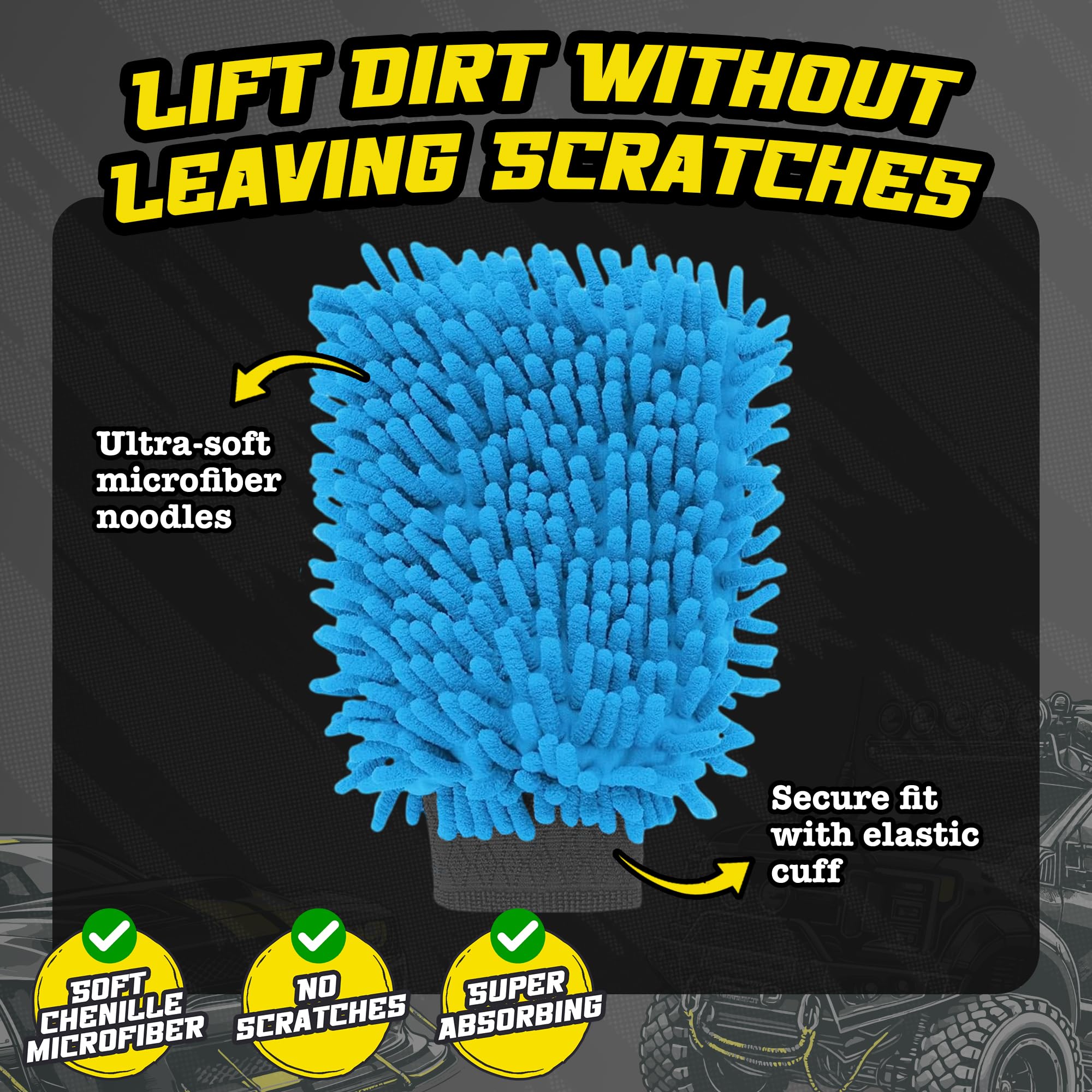 Salty Captain Microfibre Mitt & Towel Set – Ultra-Soft Wash Mitt for Scratch-Free Cleaning – XL Car Drying Towel for Streak-Free Shine – Interior & Exterior Car Detailing Kit