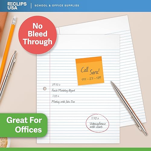 Miniatura 6 de Papel para cuaderno, papel de hojas sueltas (paquete de 6), papel rayado universitario, 10.5 x 8 pulgadas, papel de relleno, 100 hojas por paquete,