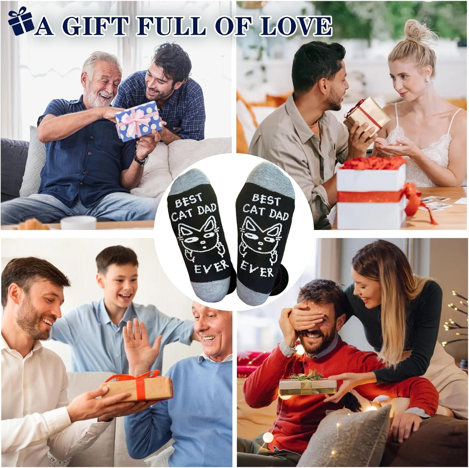 Birthday Gifts for Cat Dog Dad Cat Dog Mom,Funny Socks for Men Women Christmas Ideas,Crazy Gifts for Animal Lovers - Image 3