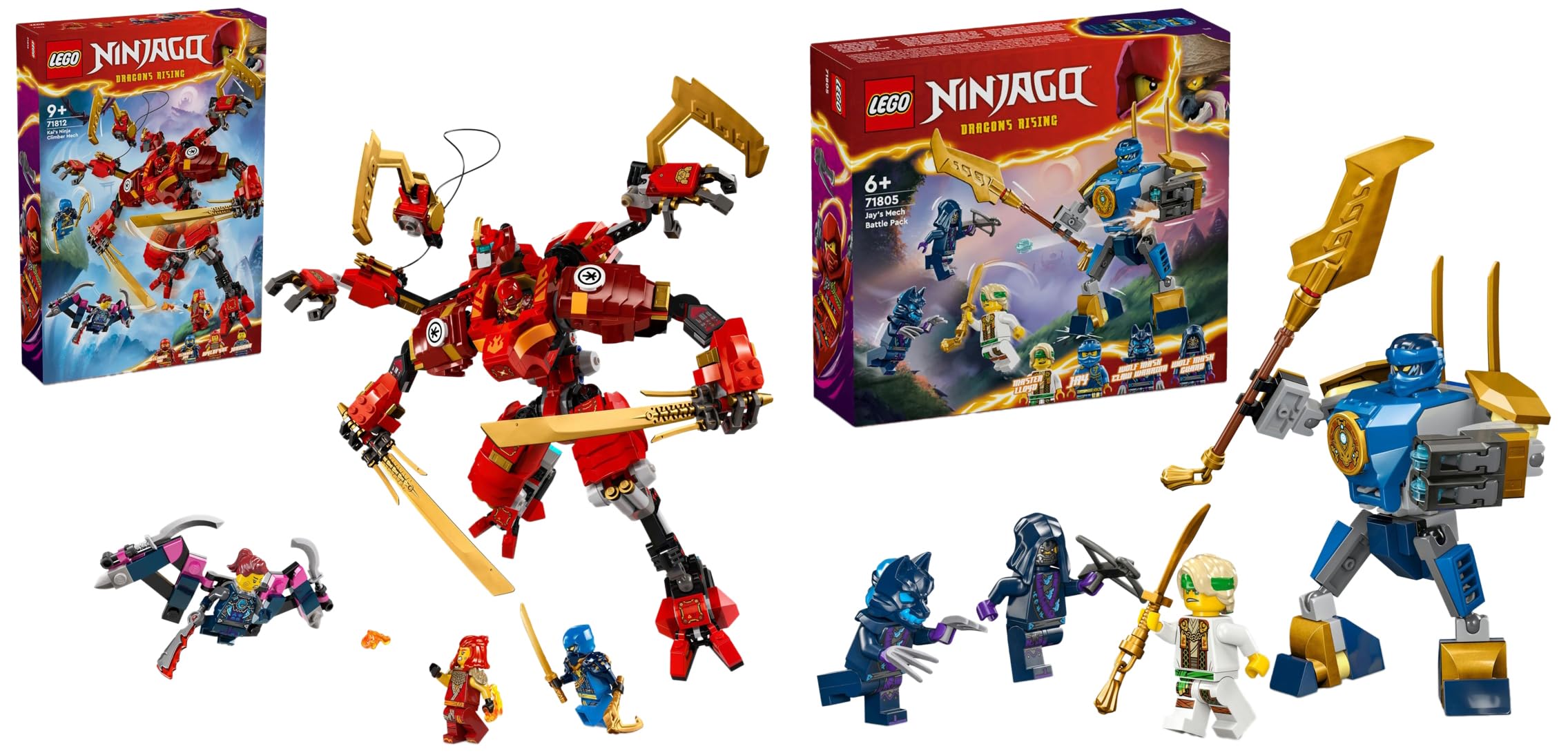 LEGO NINJAGO Kai's Ninja Climber Mech Toy Set 71812, NINJAGO Jay's