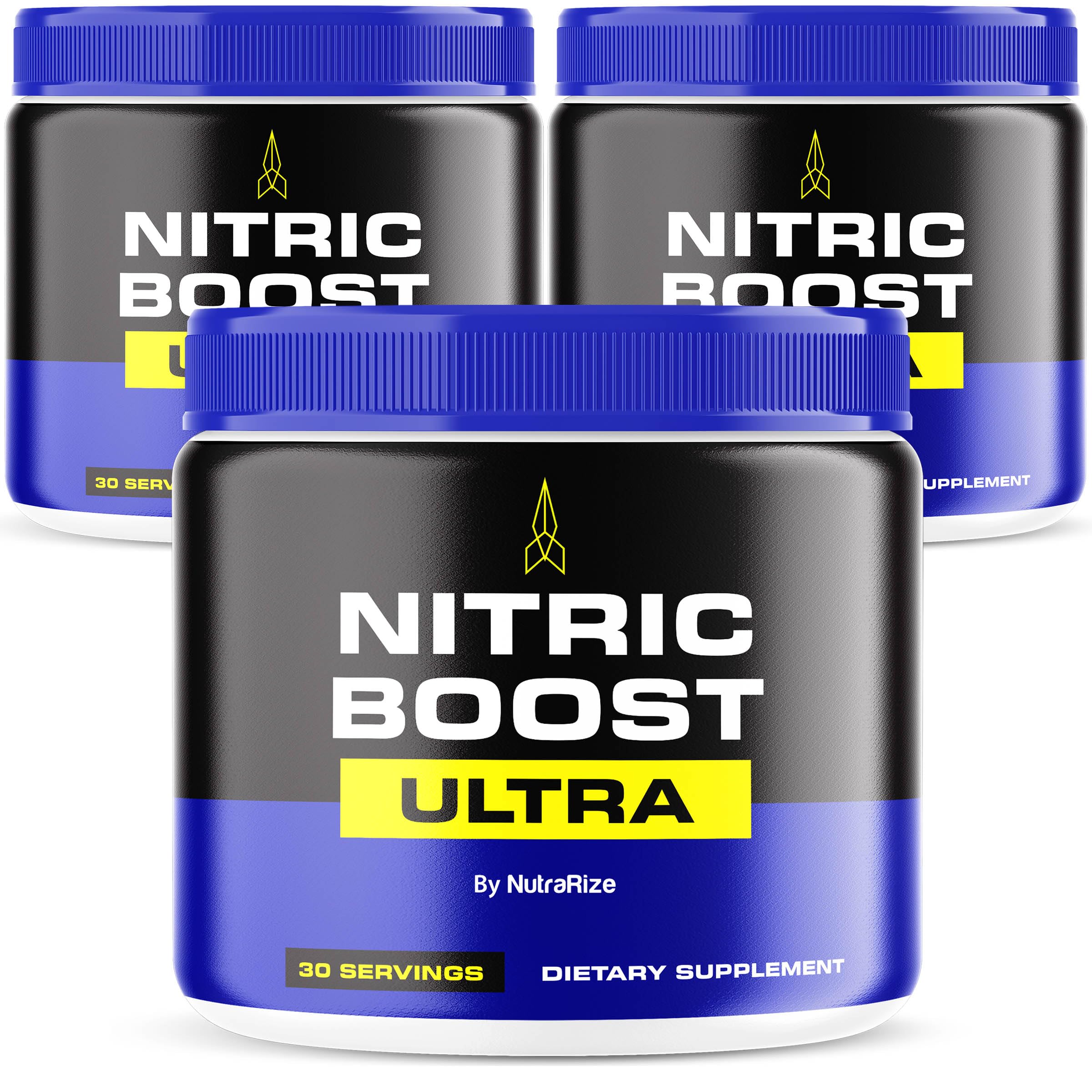 (Pack of 3) Nitric Boost Ultra – Premium Daily Powder Blend with Carefully Selected Ingredients to Help Support Daily Energy, Wellness, and an Active Lifestyle, in Convenient Jar (90 Servings)