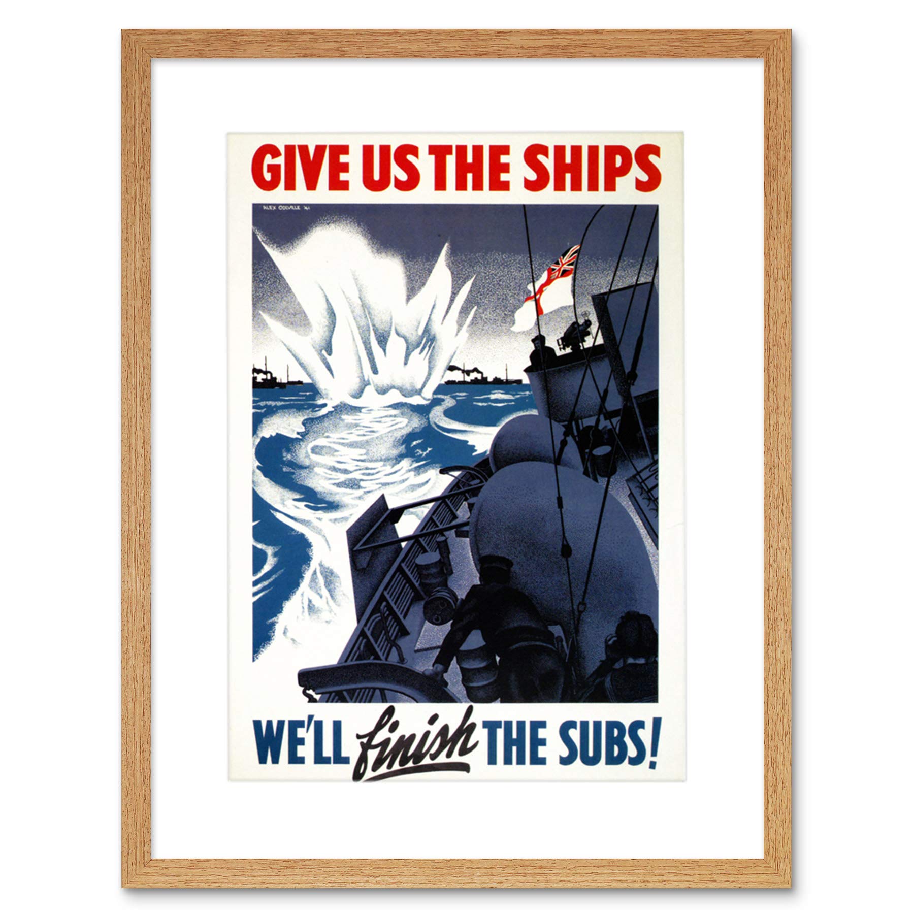 Wee Blue Coo War WWII Canada Ships Subs Naval Battle Framed Wall Art Print