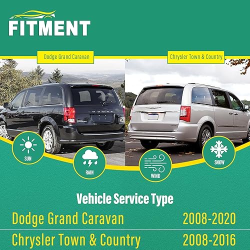 Miniatura 2 de Escobillas de repuesto para limpiaparabrisas de 26 pulgadas, 20 pulgadas, 16 pulgadas, para Dodge Grand Caravan 2008-2019 prémium para todo tipo de