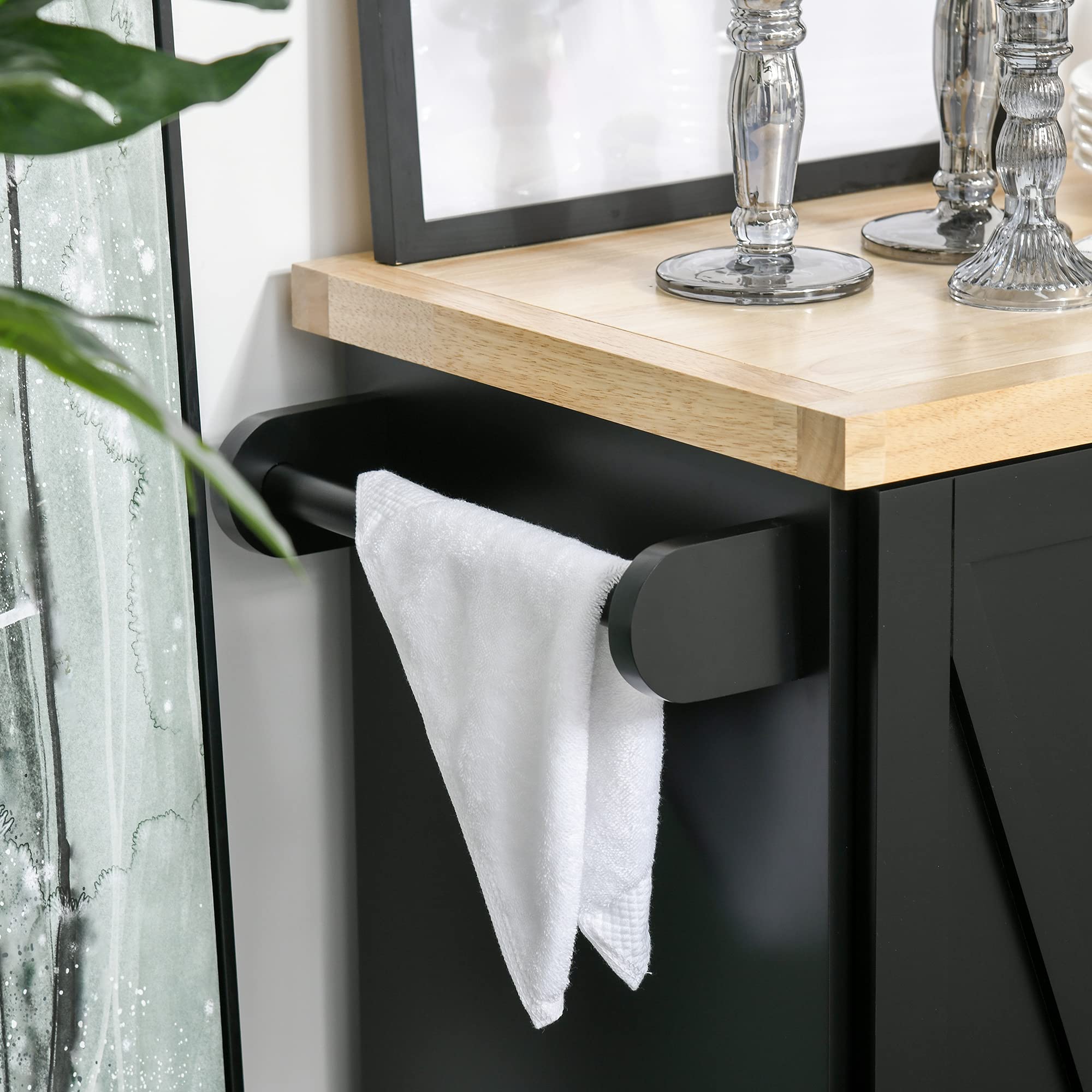 Farmhouse Mobile Kitchen Island Utility Cart on Wheels with Barn