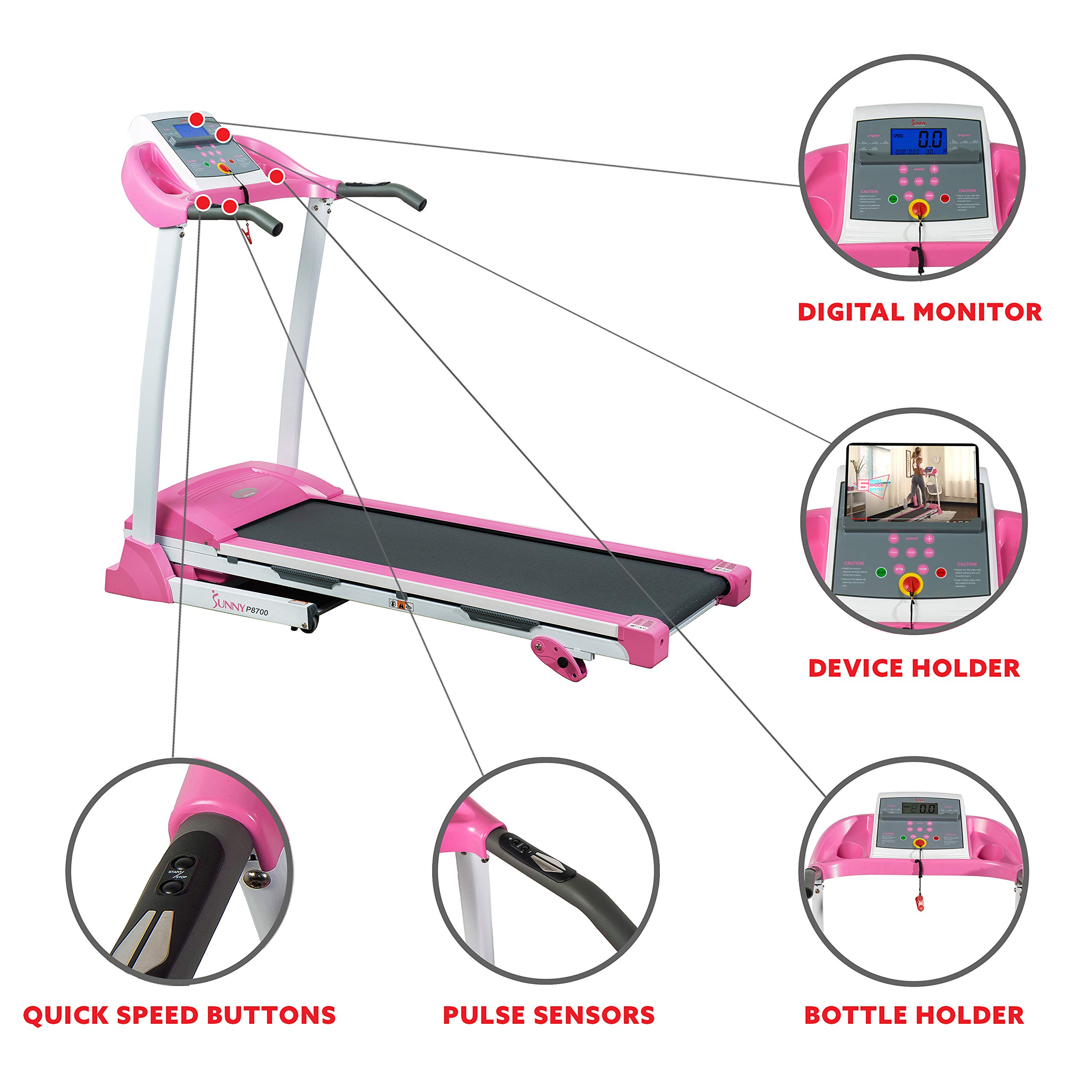 pink running machine