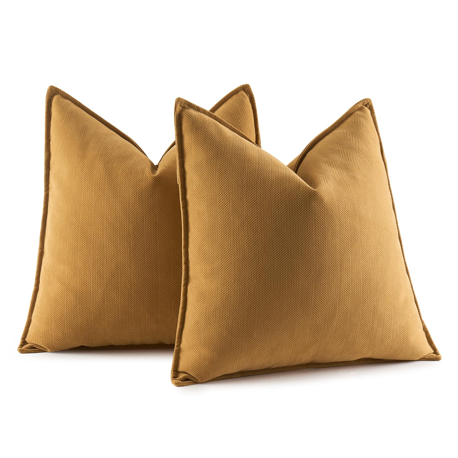 MIULEE Chenille Cushion Covers 50 x 50 cm Set of 2 Soft Sofa Cushions Boho Decorative Throw Cover Modern Furniture Decoration Throw Pillow Covers for Sofa Bedroom 20x20 inch Turmeric