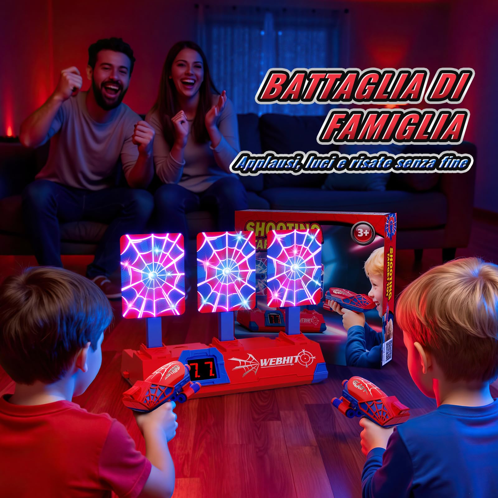 Tiro al Bersaglio Bambini Luminosi Elettrico Digitale con Pistola Giocattolo, Giochi Esterno Giardino Bambino 3-12 Anni Regalo Bambino Gioco Bimbo 4 5 6 7 8 9 10 Anni Maschio Regali Compleanno