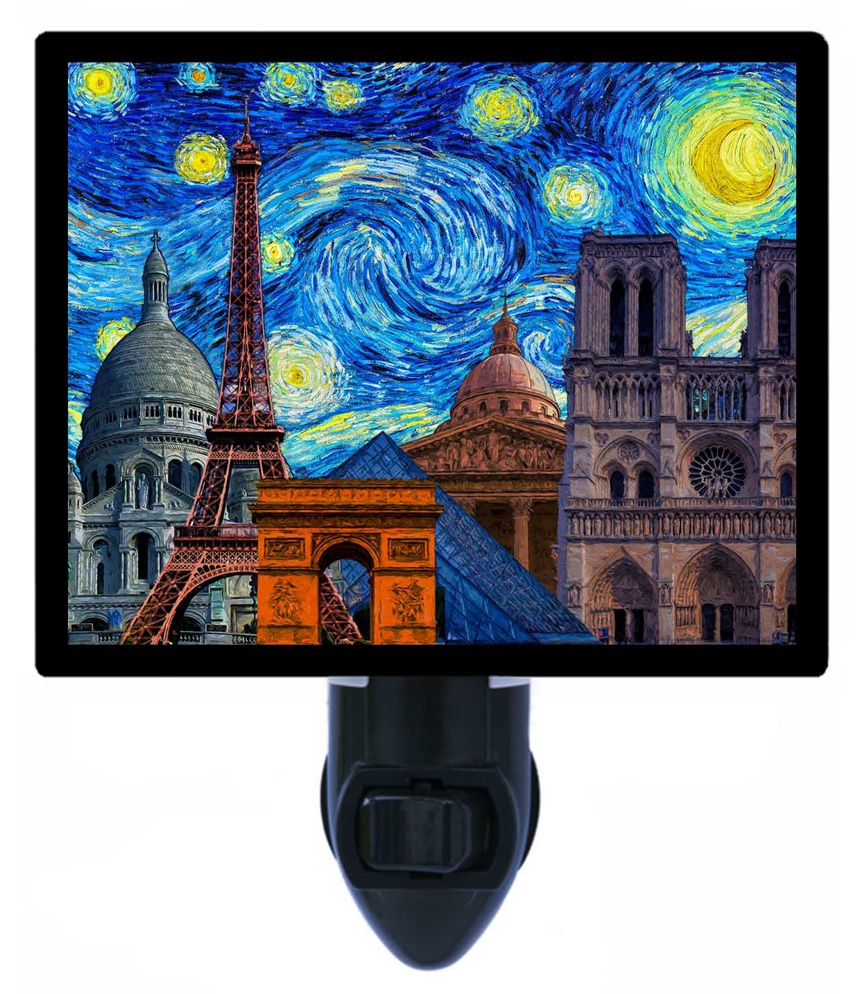 Night Light Paris Starry Night Skyline Van Gogh Destinations LED Night Light
