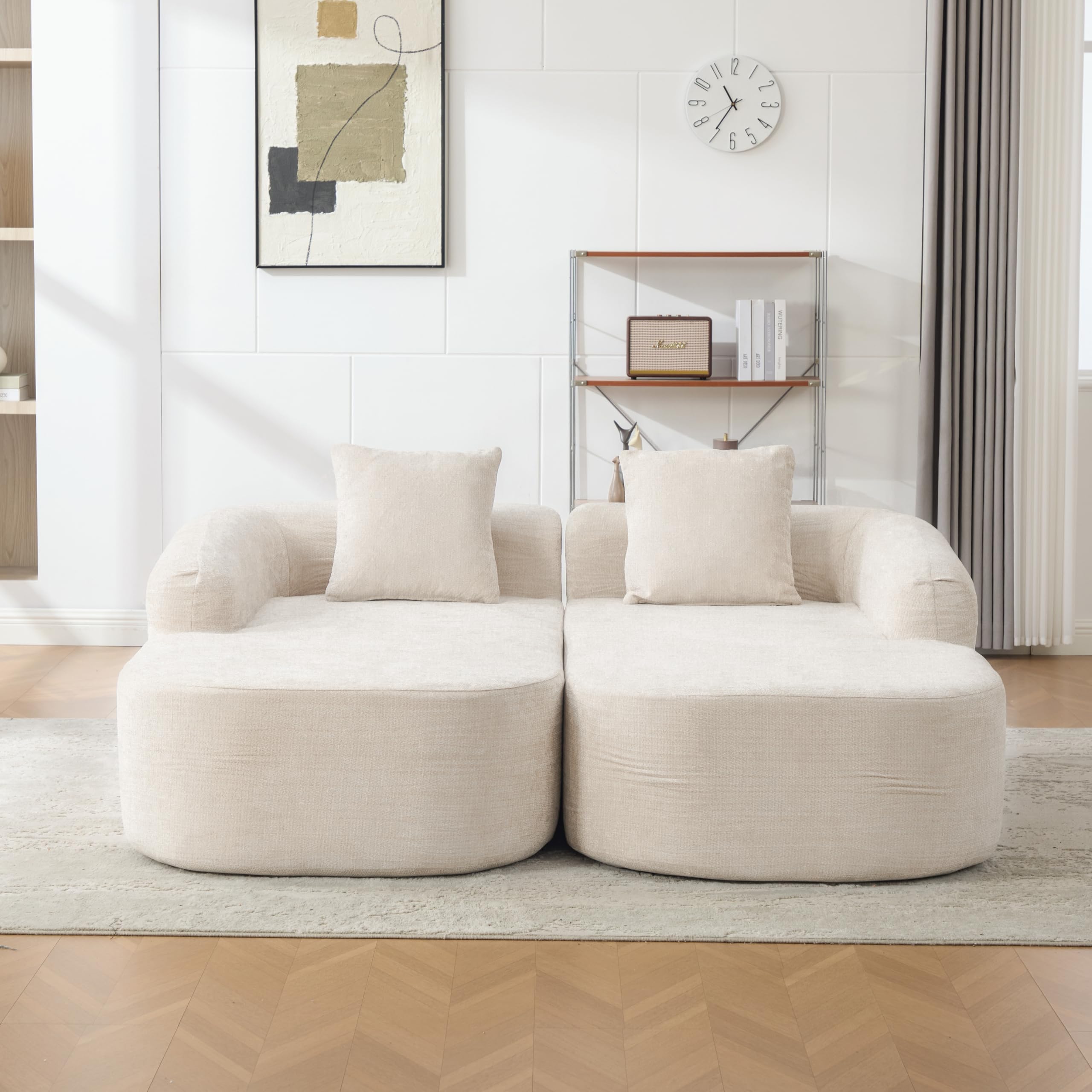 Generisch Sofá modular de chenilla de compresión, color beige, suave para el hogar