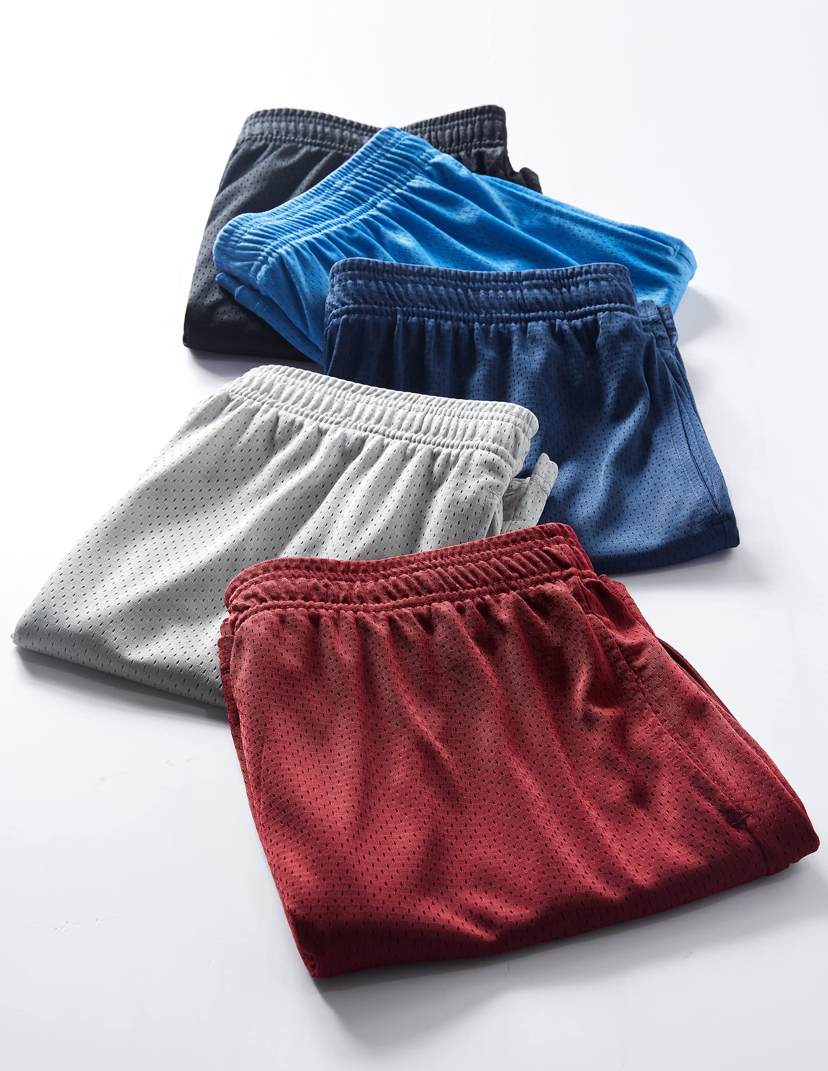 Liberty Pro 5 Pack Big Boys Youth 7 Inch Athletic Mesh Performance Shorts with Pockets (Ed.1, Small)