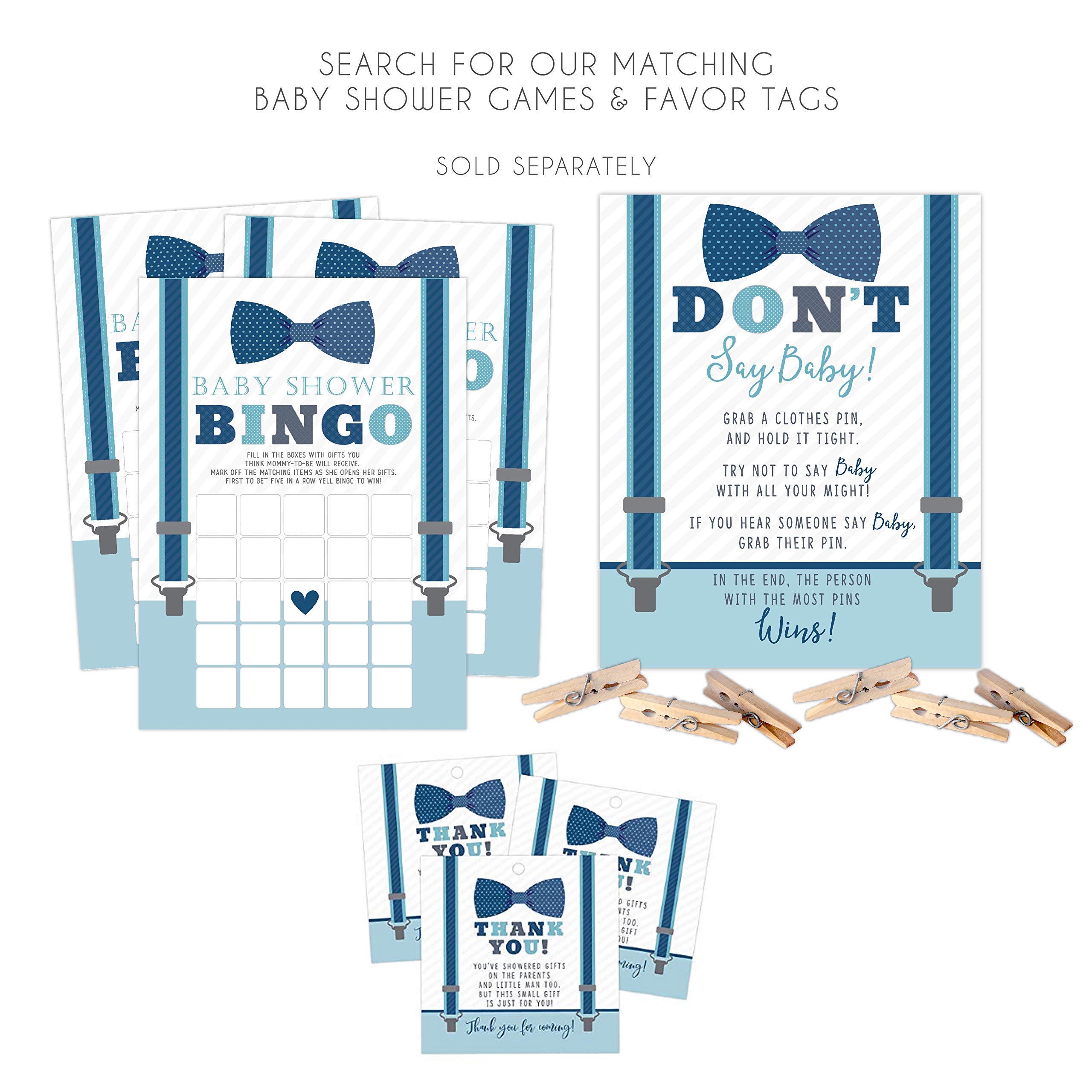 Little Man Baby Shower Invitations, Boy Baby Shower Invites with Diaper