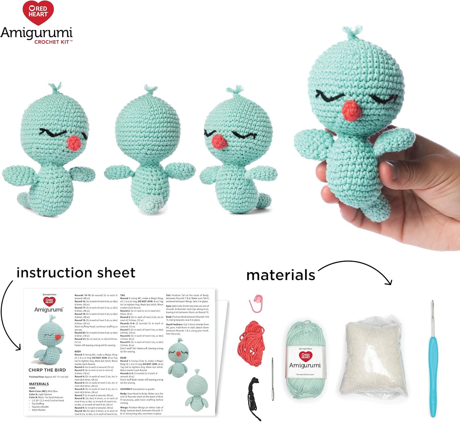 Red Heart Amigurumi Chirp The Bird Kit