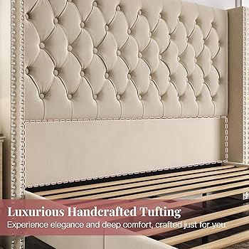 Amazon.com: PaPaJet Queen Size Bed Frame with 61.4