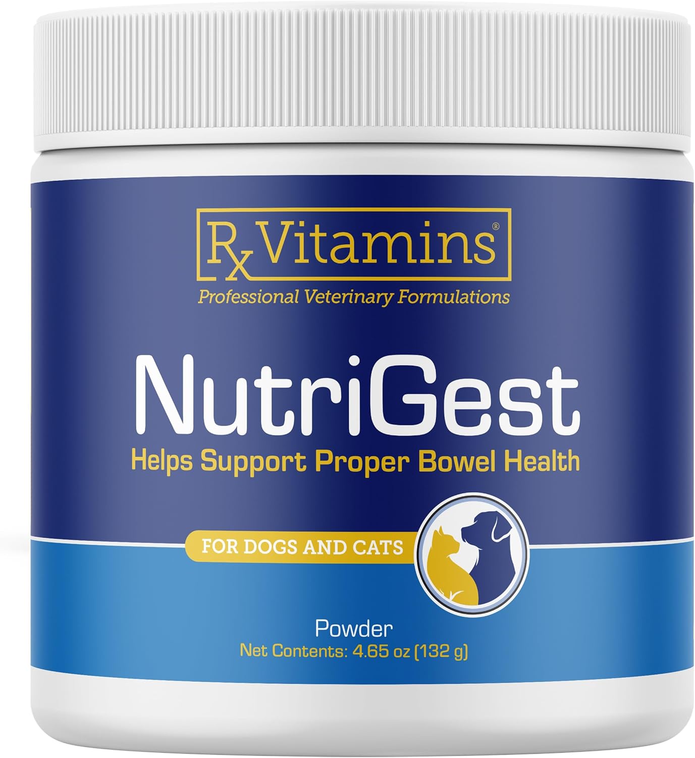 Rx Vitamins NutriGest – Dog Probiotics for Digestive Health – Probiotic for Cats – Cat Digestive Support,Anti Diarrhea for Cats and Dog Gas Relief – Probiotics for Dogs Powder – 4.65oz