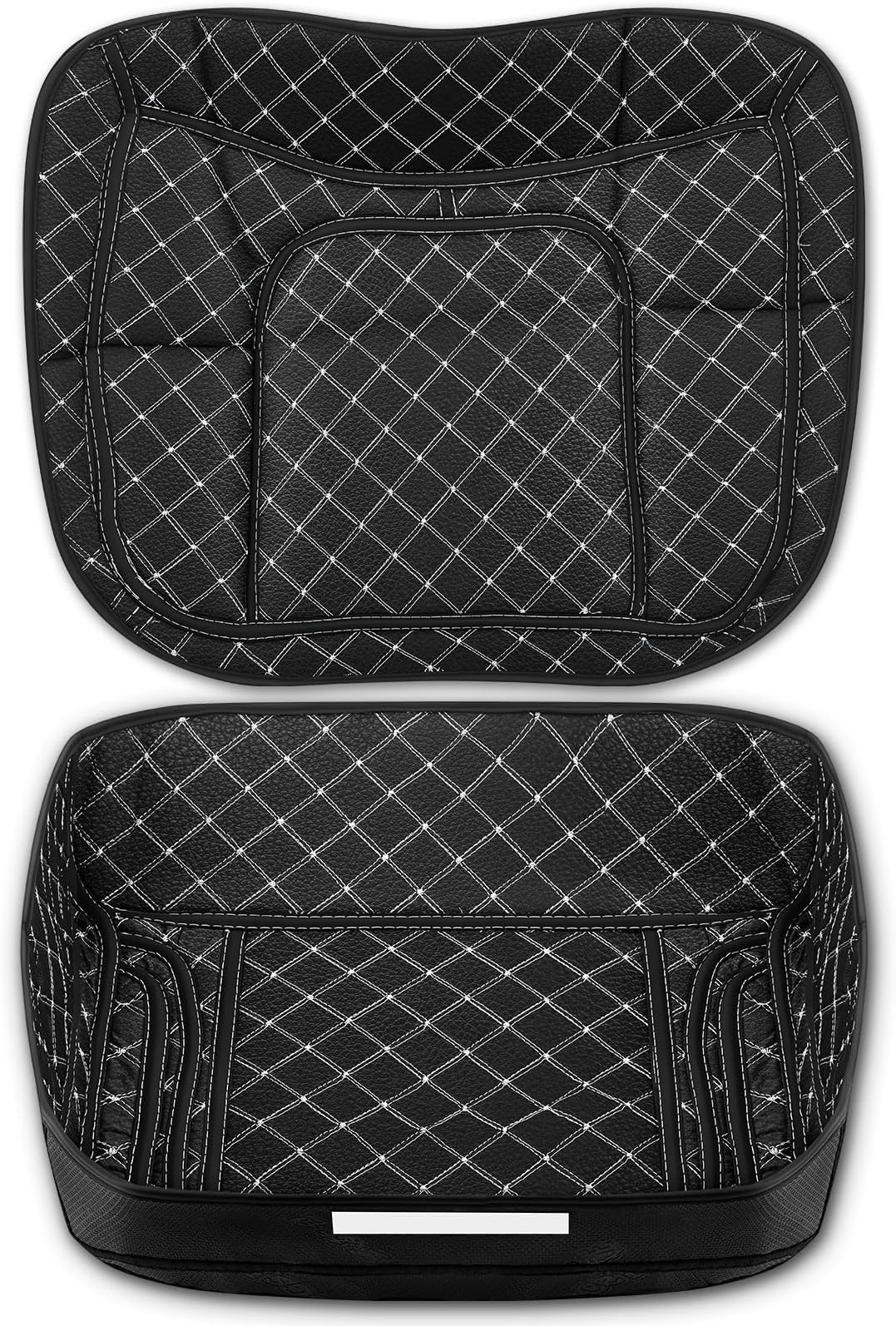 Tallew Motorcycle Pack Liners Silver Thread Stitching Liners Compatible with Harley Road King Road Glide Motorcycle Tour Pack Liner PU Leather and Non-slip Bottom