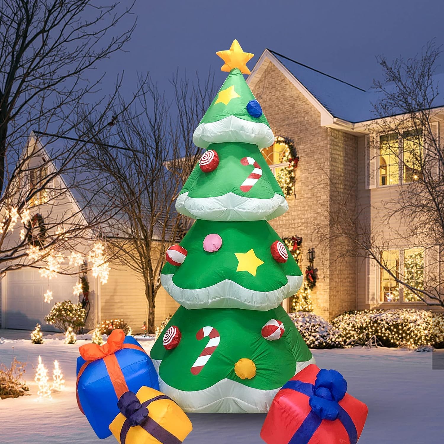 Christmas Inflatable Tree Decorations,Outdoor Decorations Props,for Indoor Outdoor Christmas Decorations Yard Garden Decoration,210cm