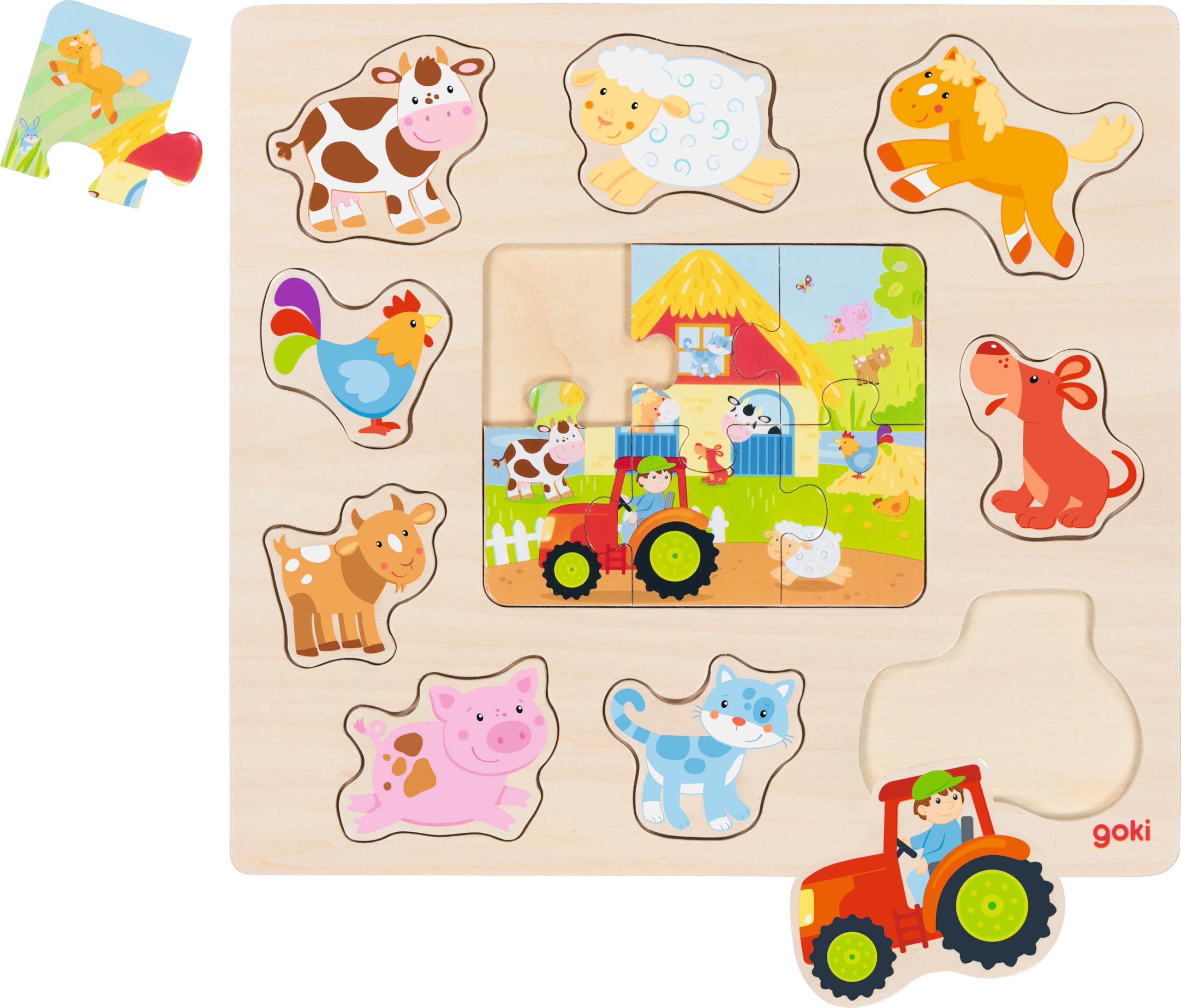Goki - Farm Animals Puzzle Floor, Multicoloured (57371)