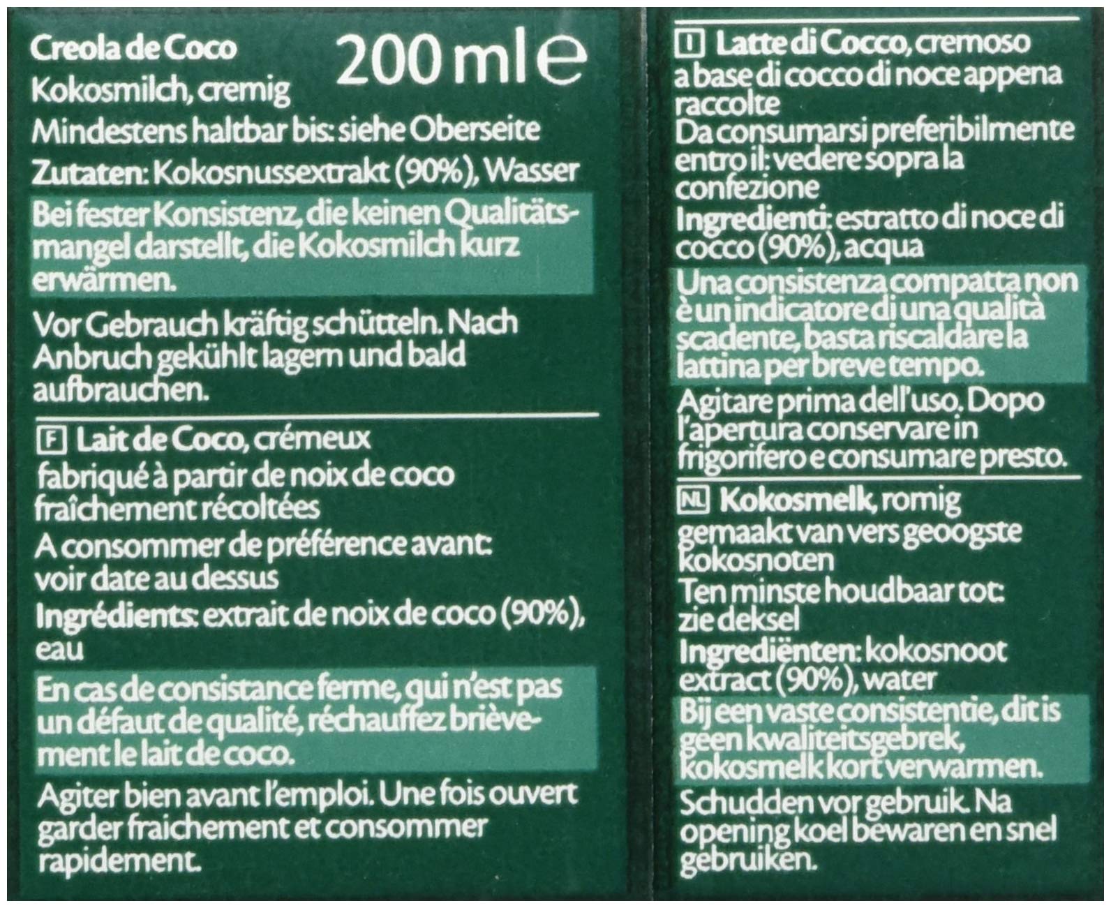 Lien Ying Kokosmilch, Premium Qualität, 12er Pack (12 x 200 ml)