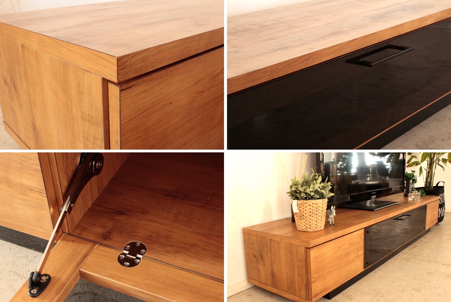 Amazon｜大川家具 東馬 ローボード ラフ 180cm幅｜ローボード・テレビ