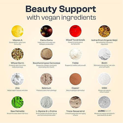 Miniatura 4 de My Vida Origins Cabello y uñas  Cabello más grueso, uñas más fuertes, piel vibrante  Apoya la belleza natural  Zinc, biotina, vitamina E  Vegano 120