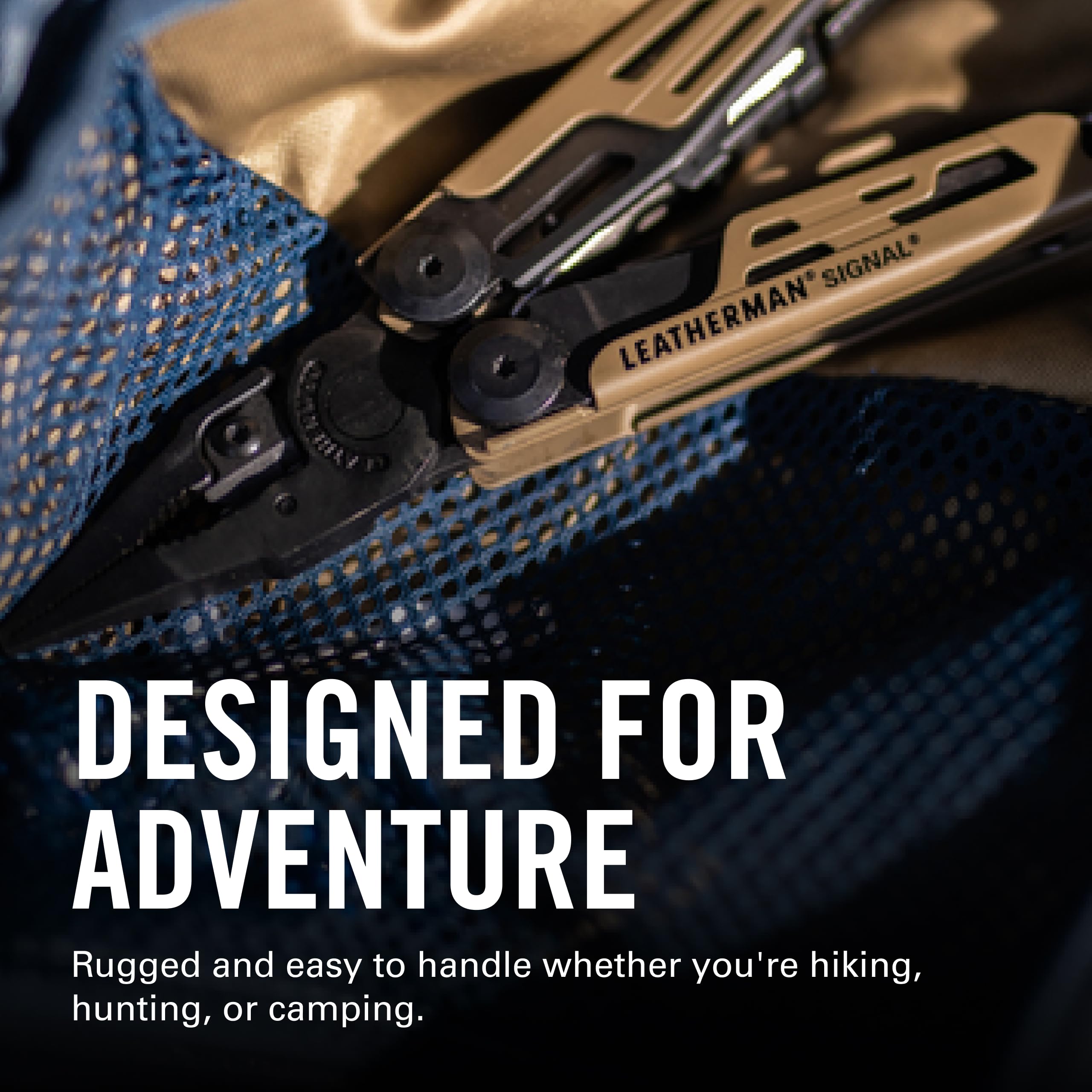 Leatherman Signal Multiherramienta 19 en 1 con Funda de Nylon con Bolsillos y Kit de Puntas (42) - Herramienta para Camping y Supervivencia