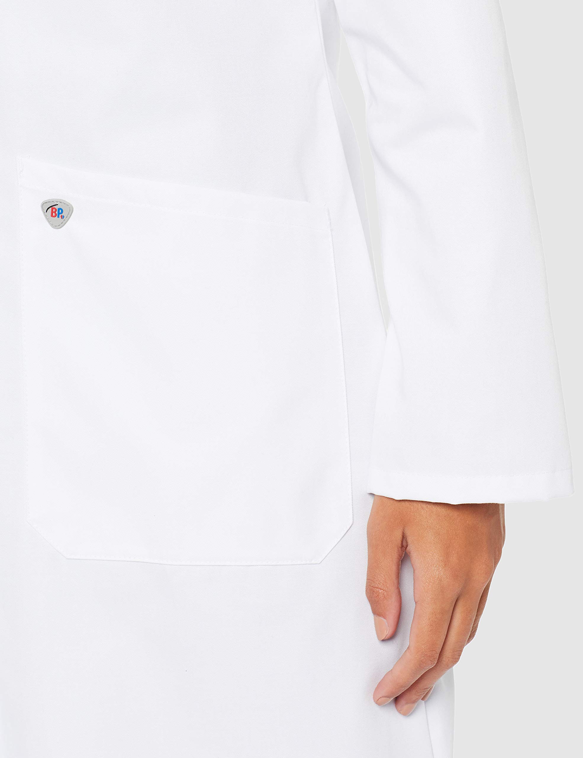 BP 1699-485-21-38n Manteau pour femme à manches longues, col rabattable, mélange de tissus 215 g/m², blanc, 38 n
