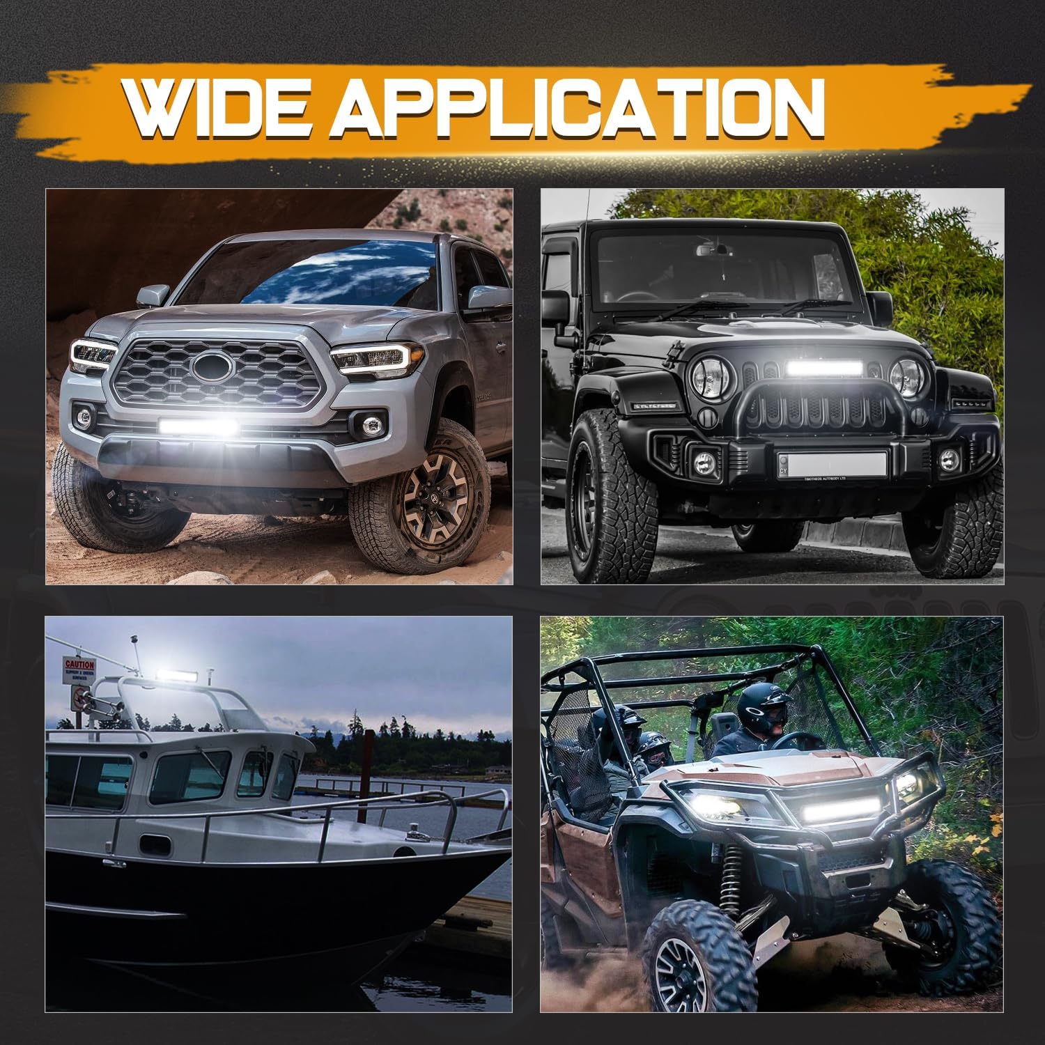 LED Light Bar, Niking Auto 15 Inch 336W Quad Row LED Driving Lights Spot Flood Combo Beam Off Road Work Light Fog Lamps Waterproof for Trucks Pickup ATV UTV RZR SUV Boat