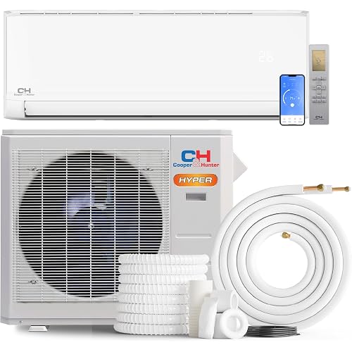 Cooper & Hunter Hyper Heat 12,000 BTU, 230V, 24 SEER2 Single Zone Wall Mount Ductless Mini Split Air Conditioner & Heater (Works at -22F) – 16FT Installation Kit & Smart Kit – Pre-Charged Inverter