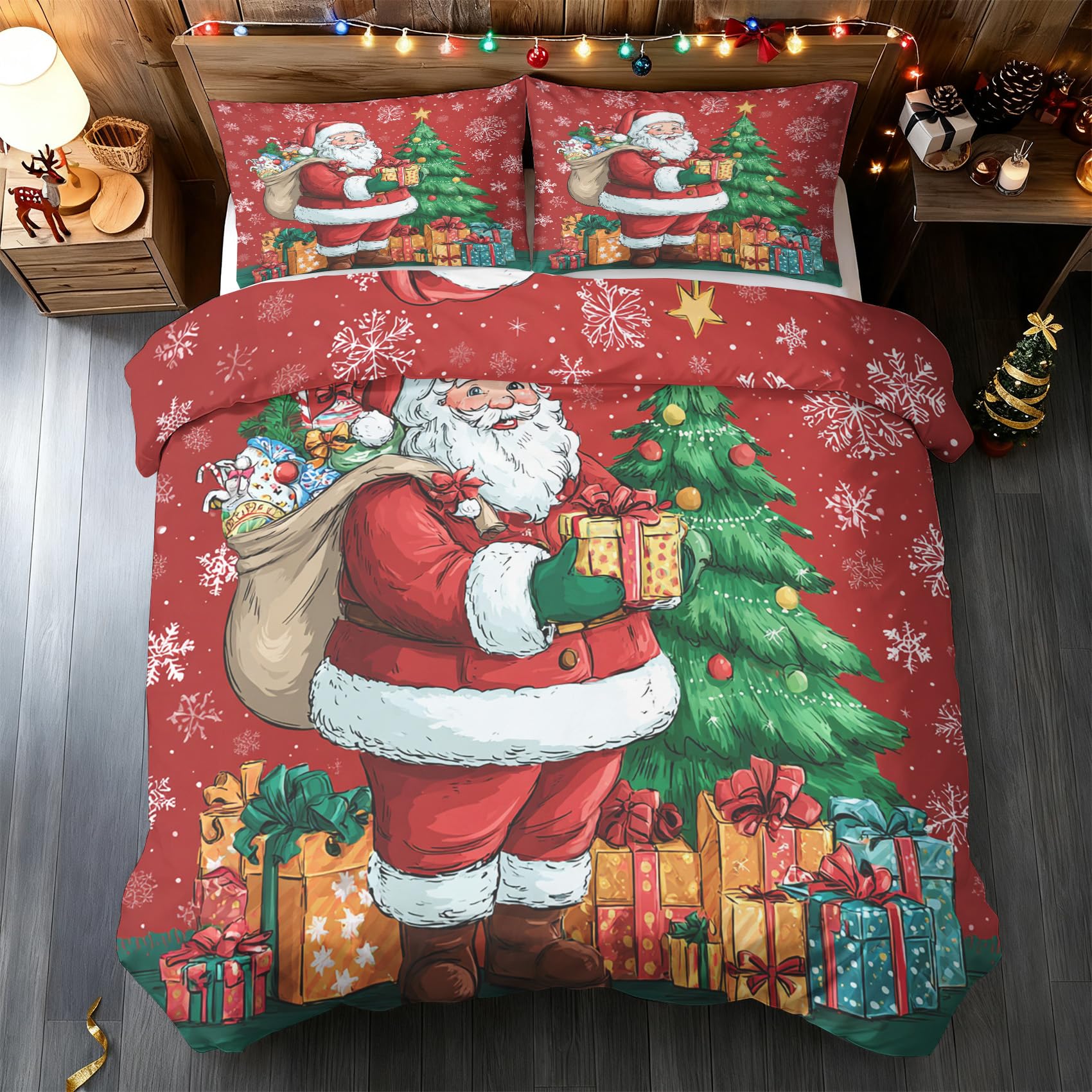 Parure de lit sapin de Noël réversible pour réchauffer vos nuits d'hiver