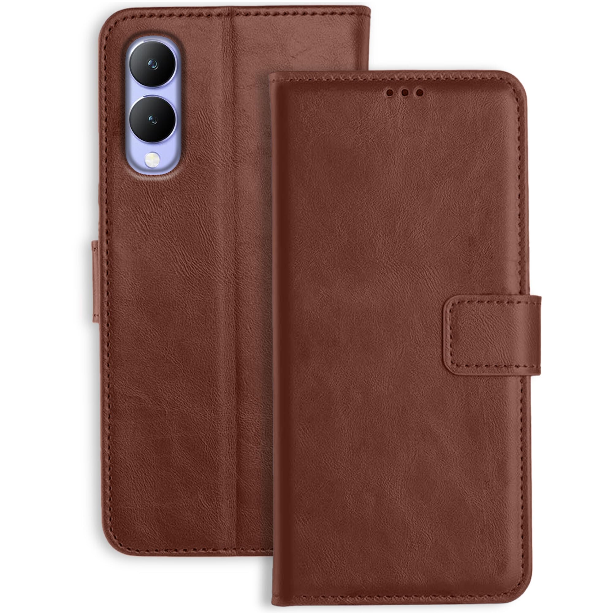 Genron Vivo Y17S 5G Leather Flip Cover | Shockproof | 360 Protection | Wallet Style Magnetic Closure Back Cover Case for Vivo Y17S 5G (Brown) (B0CMCLZ2Q3) Amazon Price History, Amazon Price Tracker