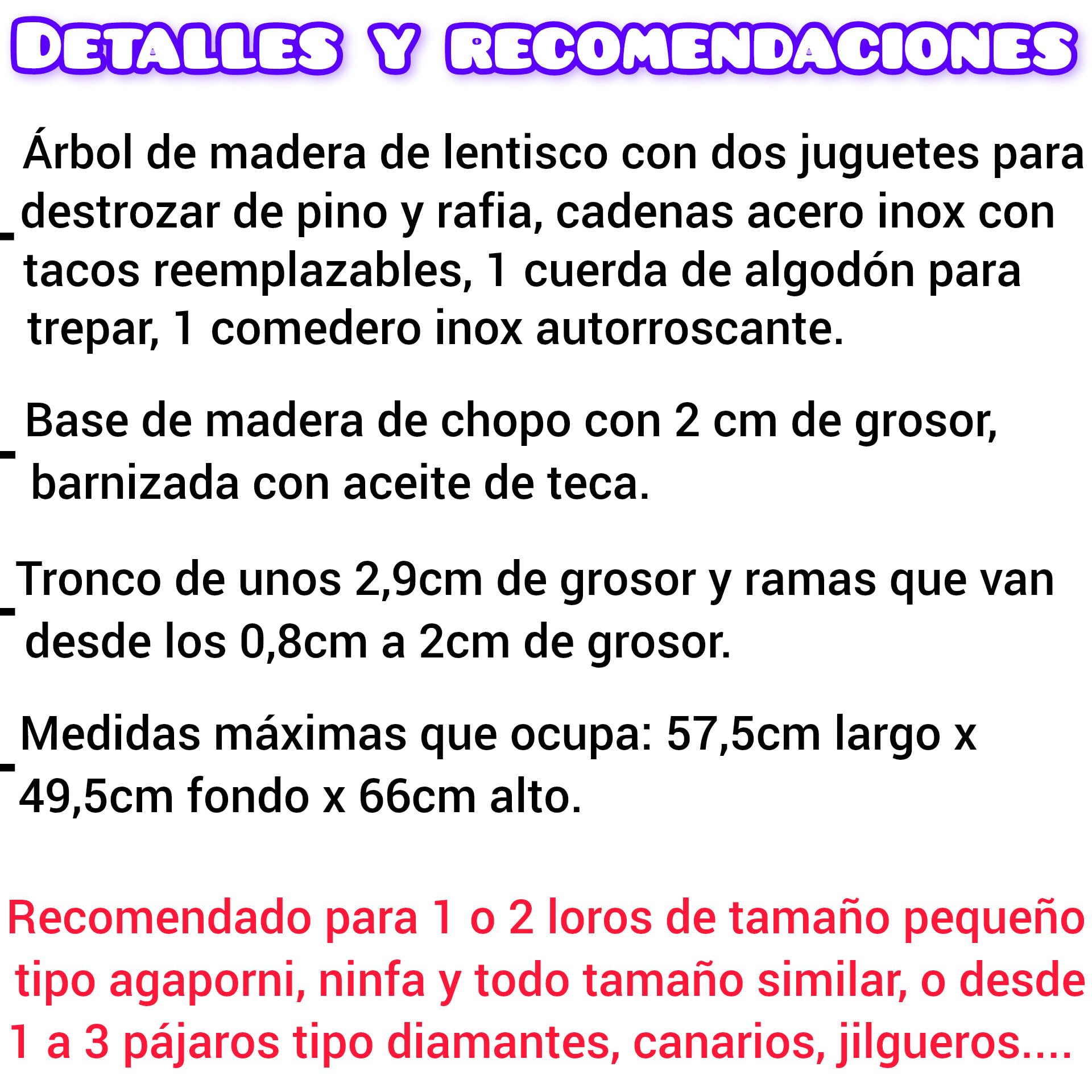 Árboles de sobremesa para loros agaporni, ninfa, juguete antiestrés aves, parque de juegos cotorra, percha libre de jaulas con comedero de pájaros, accesorios lima picos, CALIDAD PREMIUM. (C)