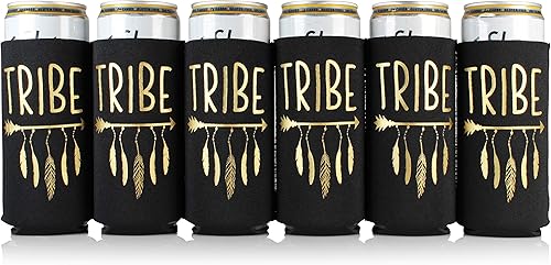 Bride Tribe - Enfriadores de latas para despedida de soltera, regalos de fiesta nupcial y propuestas de dama de honor (negro, 6)