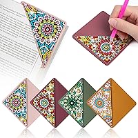 WIVICO 4PCS Diamond Painting Bookmarks DIY Kit - Mandala 5D Diamond Art Corner Bookmarks for Adults, Book Lovers Craft Supplies