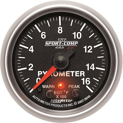 Miniatura 1 de Auto Meter 3646 Sport-Comp - Medidor de pirómetro para PC, 2,3125 pulgadas.