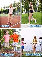 Vista 7 de Cuerda de Saltar para Niños, Lorvain Cuerda de Saltar Ajustable, Cuerdas de Saltar para Niños con Mango de Madera para Niñas y Niños, Cuerdas