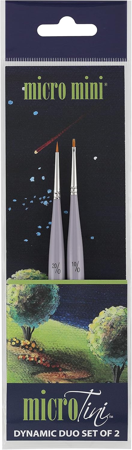 Creative Mark 30 Piece Micro Detail Paint Brush Set, Mini Paintbrushes for Acrylic, Watercolor, Oil, Face, Nail, Scale Model Painting & Line Drawing, Vegan Leather Case Included