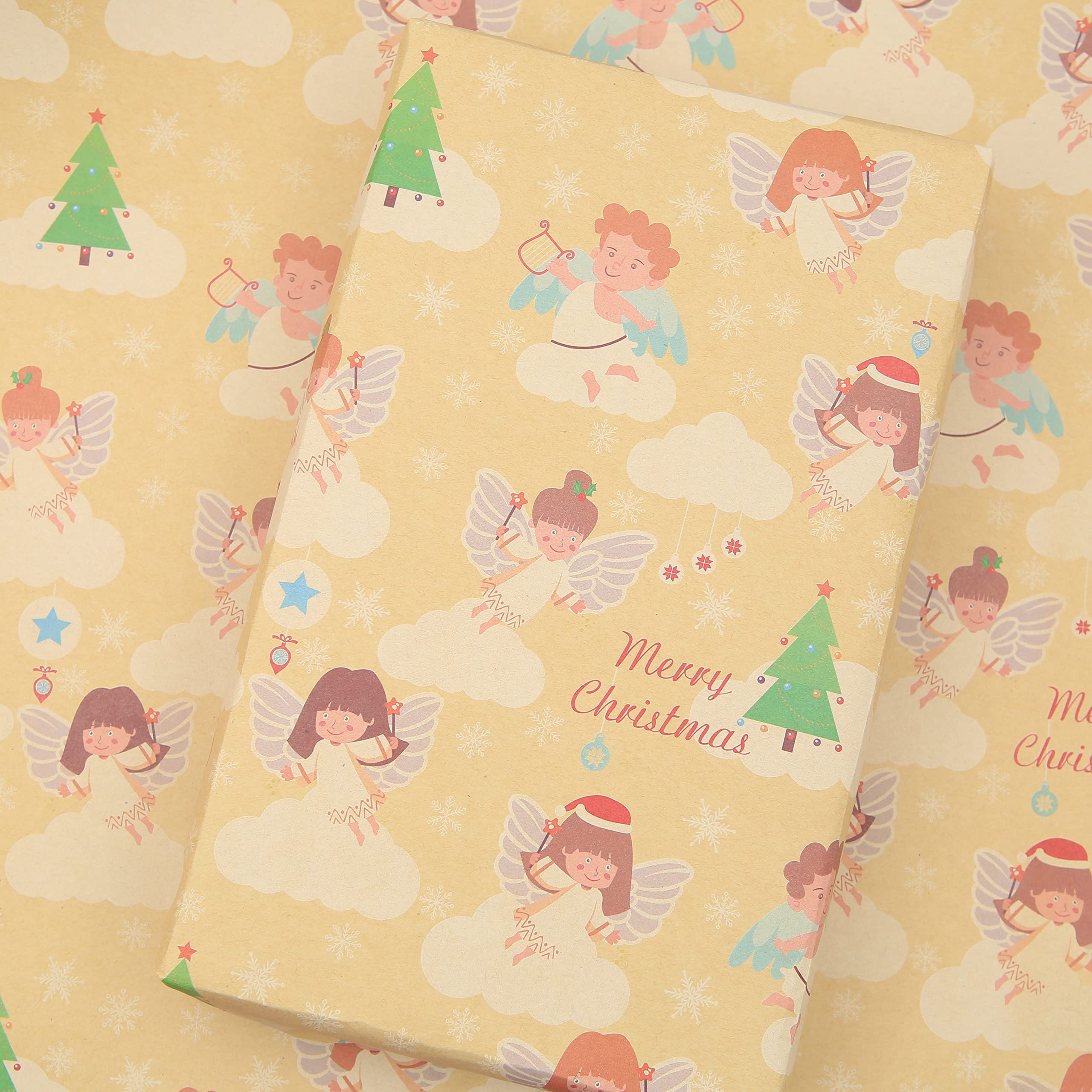 20 Feuilles De Papier D'emballage Cadeau, Papier D'emballage Santa