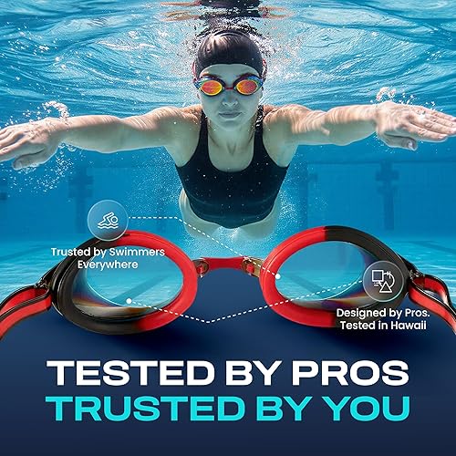 Miniatura 8 de Clear'r XCEL Anti-Fog Swimming Goggle - Mirrored Adult Protective Goggles, UV Protection, Ergonomic Fit, 180 Wide Vision