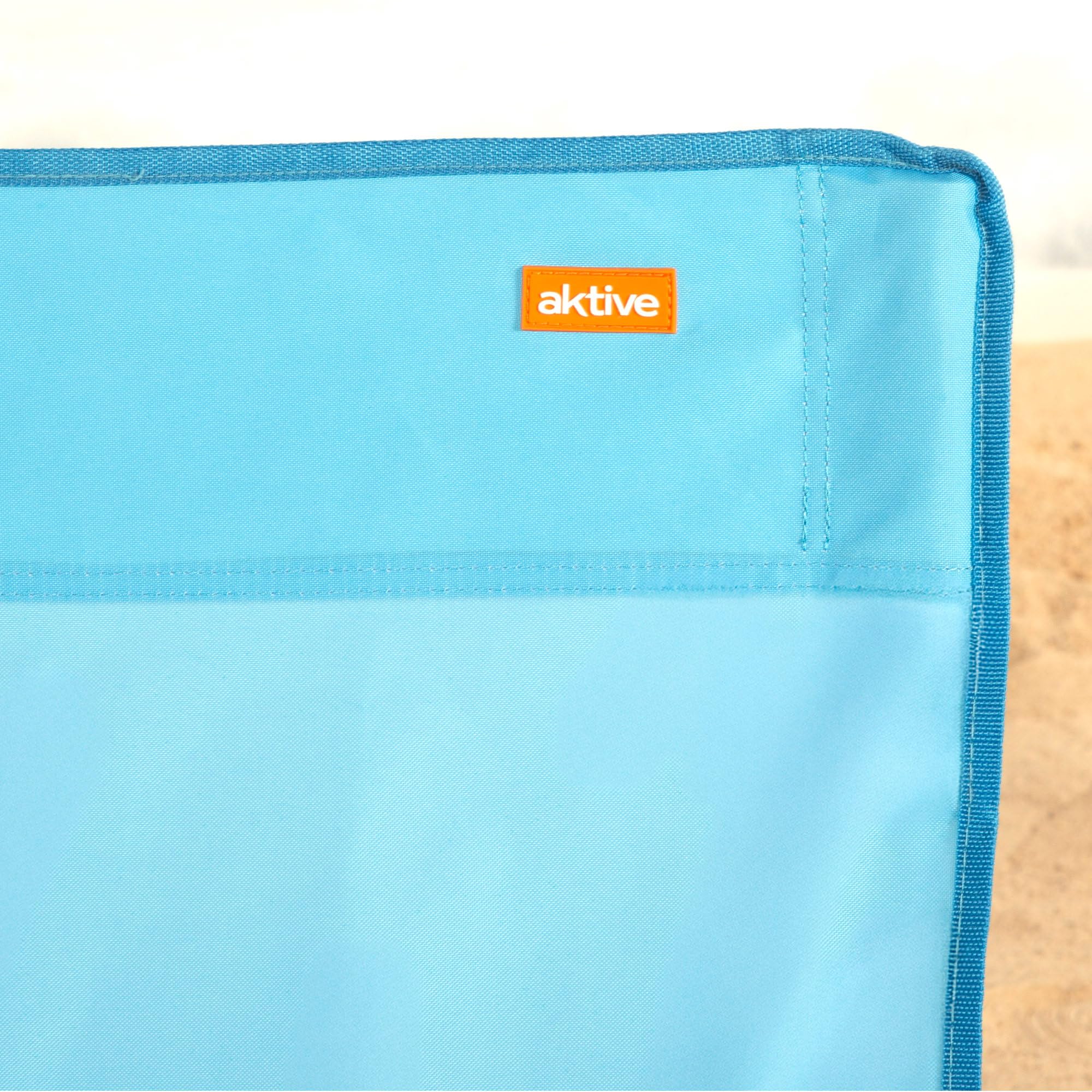 AKTIVE Lot de 4 chaises de Plage, 50 x 49 x 66 cm, Orange, chacune supporte 110 kg, siège Bas 20 cm, Anti-retournement, Pliage Compact, Sac avec poignée Incluse, sans Tube Avant, Dessous de Verre