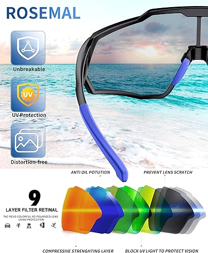 Miniatura 3 de Gafas de sol deportivas polarizadas para hombres y mujeres, jóvenes, béisbol, ciclismo, correr, conducir, pesca, tenis, golf, motor TAC UV400 TR90