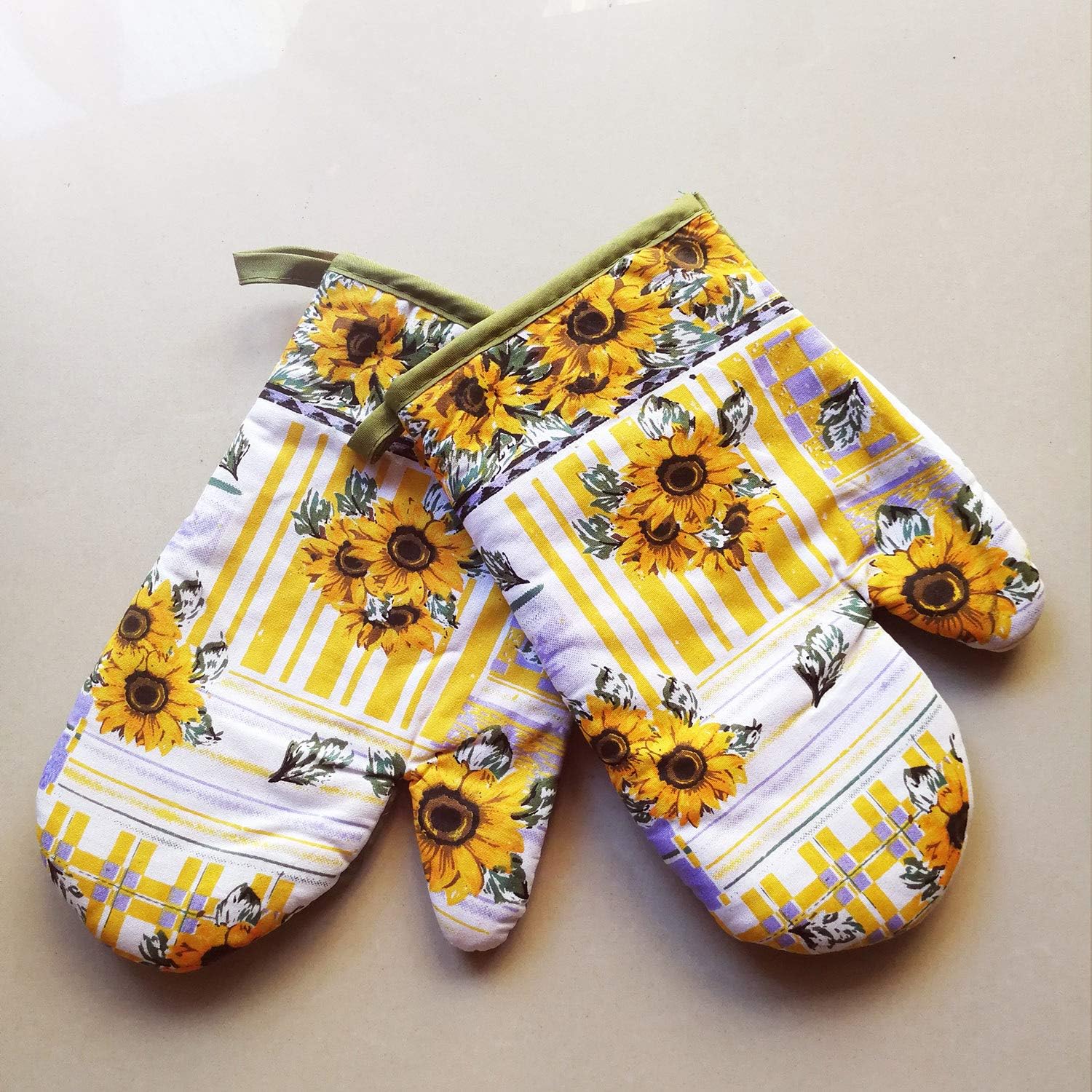 PXIYOU 6-Piece Sunflower Oven Mitts and Potholders Dish Towles Set for Cooking Baking Mom Gift Home Decor