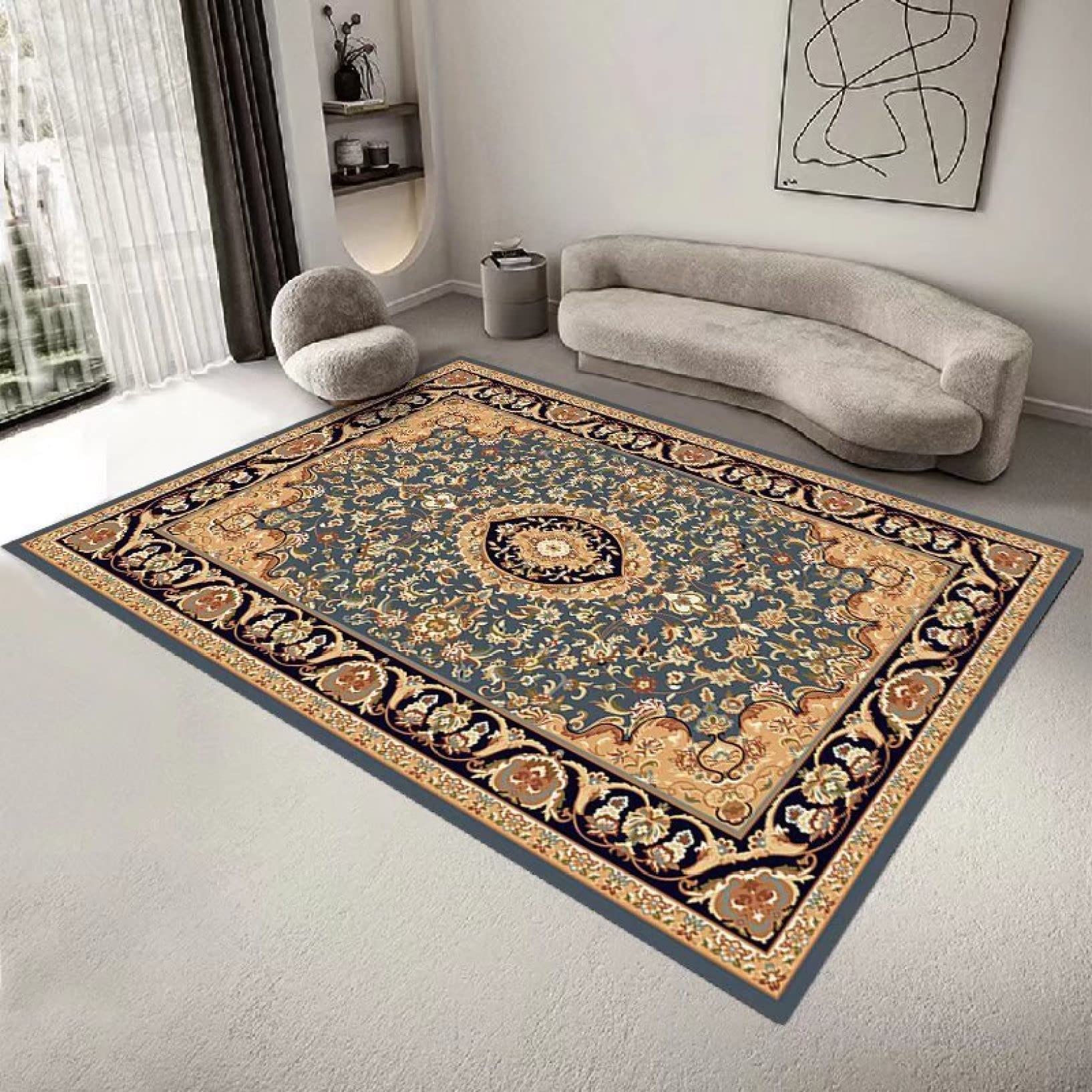 未使用タグ付き！高級 手織り ペルシャ絨毯 207×287cm 未使用タグ付き 大判