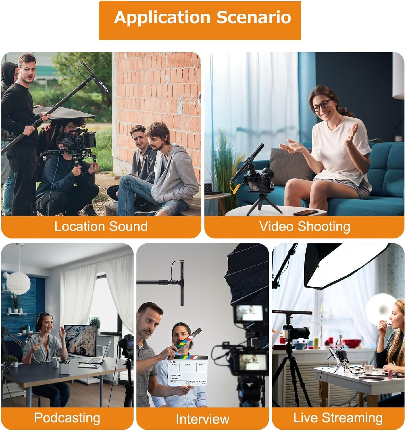 COMICA VP3 XLR Shotgun Microphone Compatible with Camera/Cinema Camera,Super Cardioid Directional Condenser Mic for Video Shooting, Location Sound, Live Streaming, Report and Podcasting