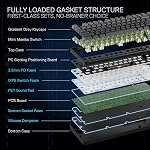Redragon K707 PRO 80% Wireless Gasket RGB Gaming Keyboard, 3-Modes 87 Keys TKL Mechanical Keyboard w/Hot-Swap Socket, PBT Round Keycaps & 5-Layer Noise Dampening, Custom Linear Switch