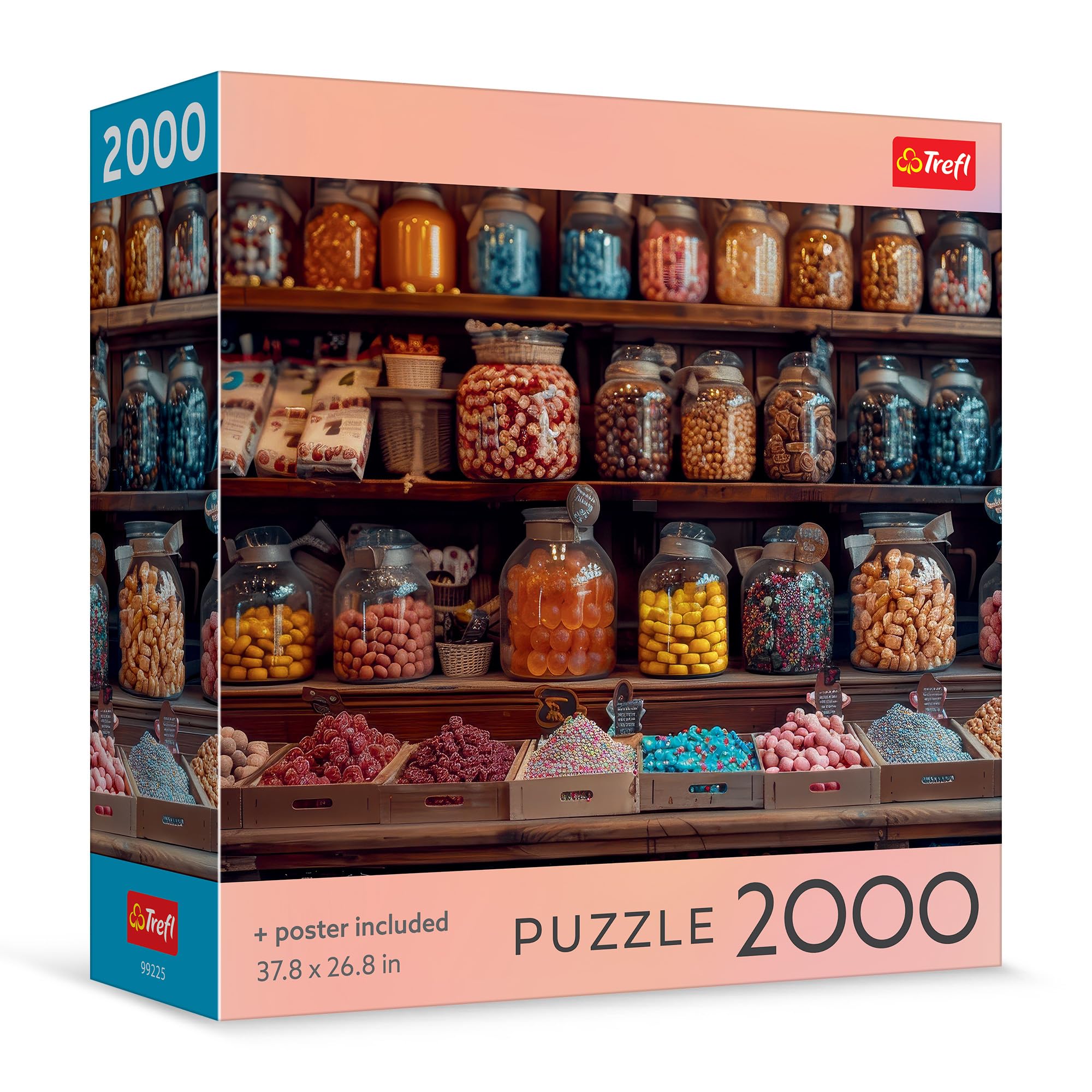Trefl - Square Box - Jars of Joy, 2000 Piece Jigsaw Puzzle 38"x27" Print, DIY Puzzle, Creative Fun, Classic Jigsaw for Adults and Children from 14