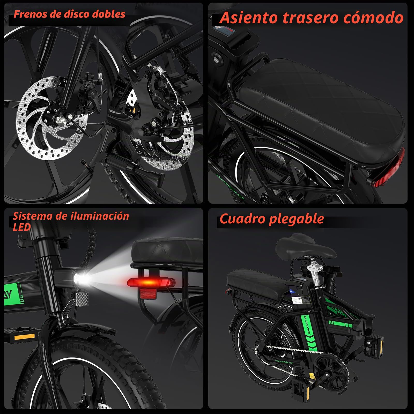 COLORWAY BK5S Bicicleta Eléctrica Plegable 16” – 36V 12Ah Batería Extraíble, Motor 250W, E-Bike Compacta Urbana, Bicicleta Eléctrica para Hombre y Mujer, Ideal para Ciudad y Desplazamientos