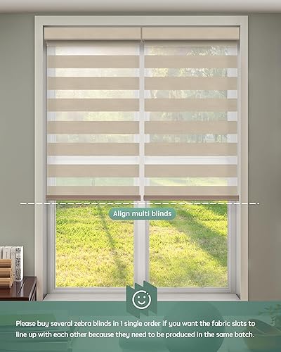 Miniatura 79 de Yoolax Persianas motorizadas con control remoto, persianas motorizadas de cebra compatibles con Alexa, persianas motorizadas de privacidad, 70%