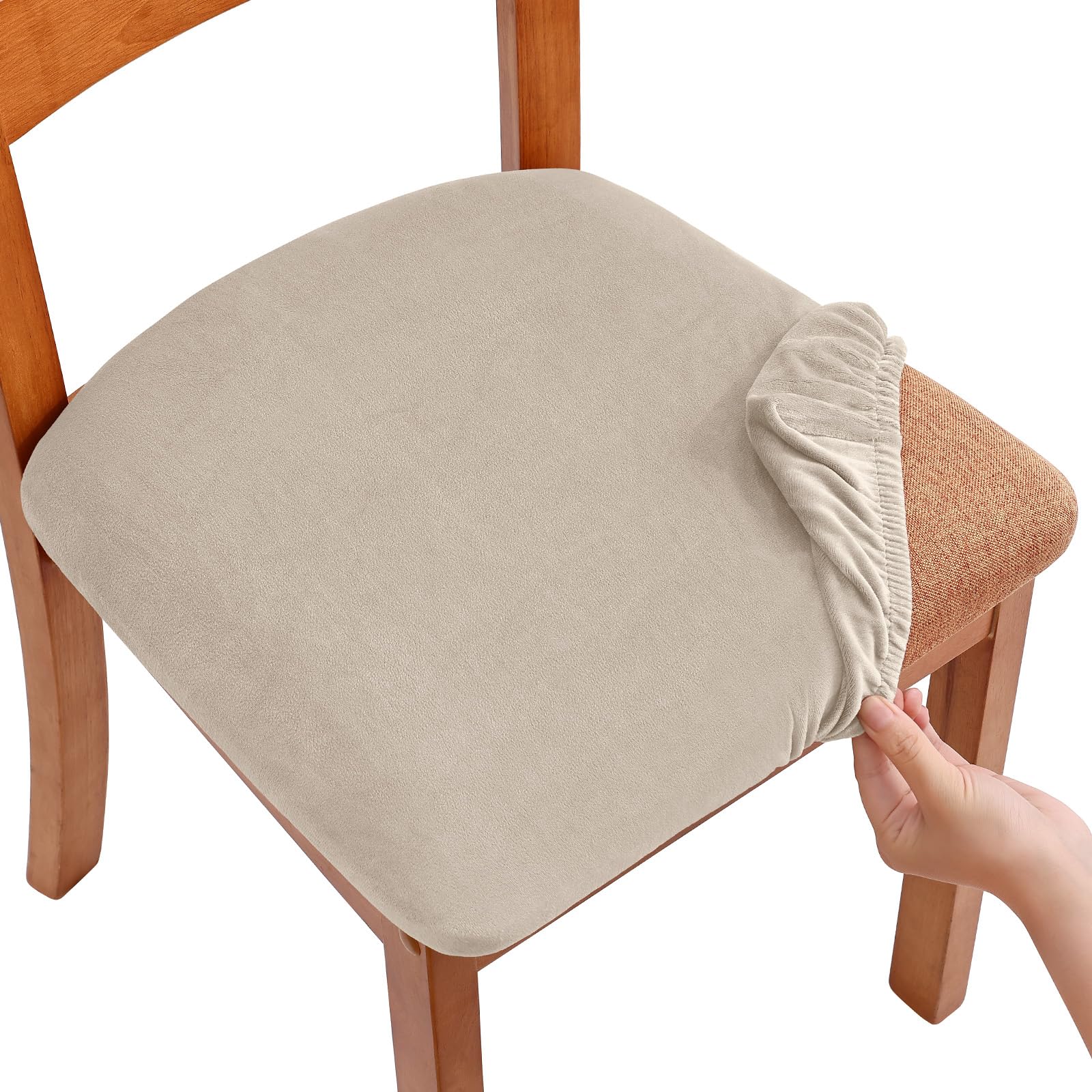 Velvet Dining Chair Covers - Set of 6 -1 Velvet Dining Chair Covers - Set of 6 -1